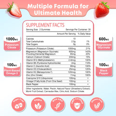Nutrition label for gummies