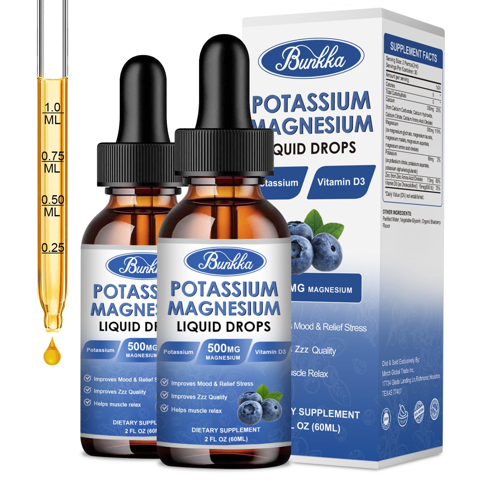 Two-pack Potassium Magnesium Liquid Drops bottle front
