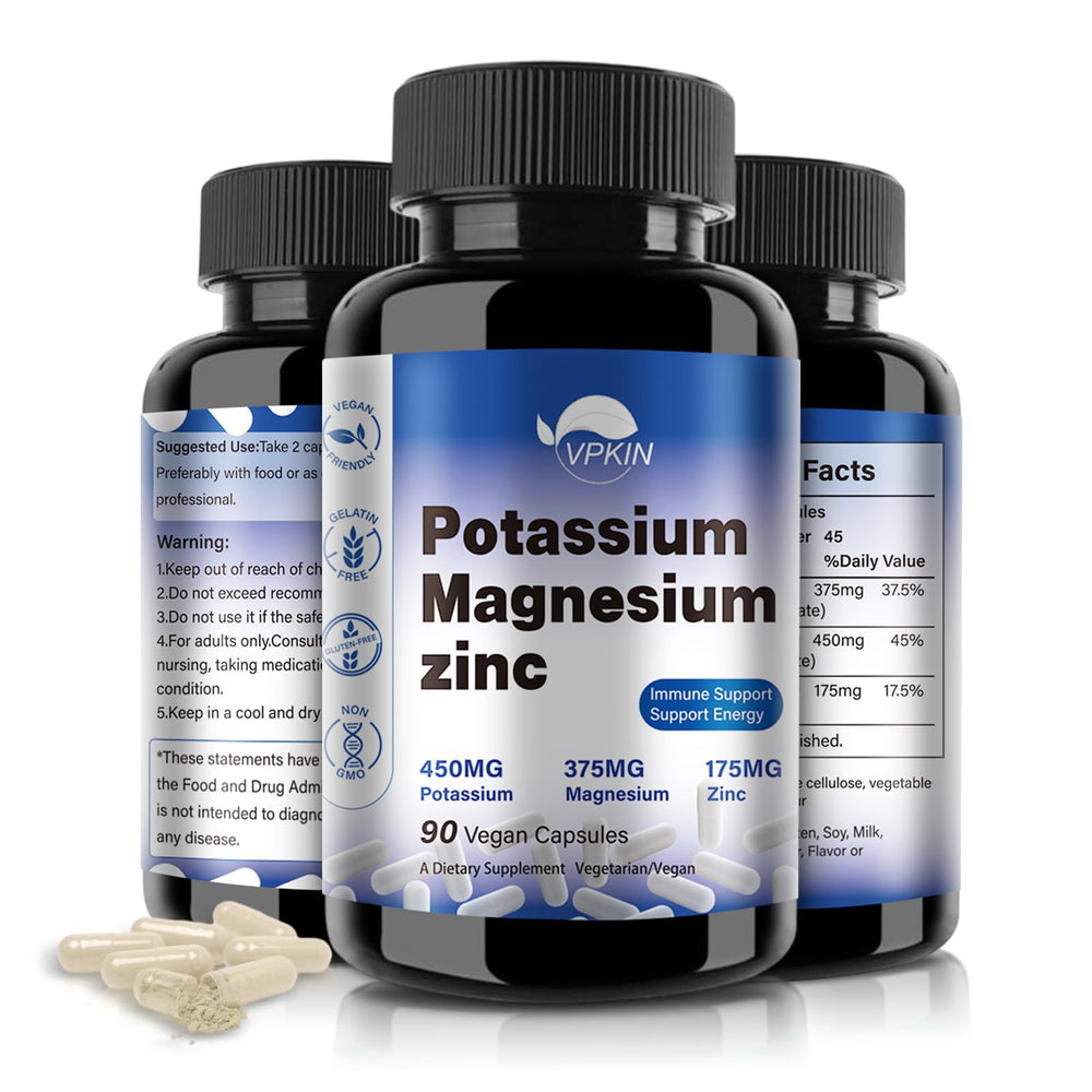 Potassium Magnesium Supplement bottle label