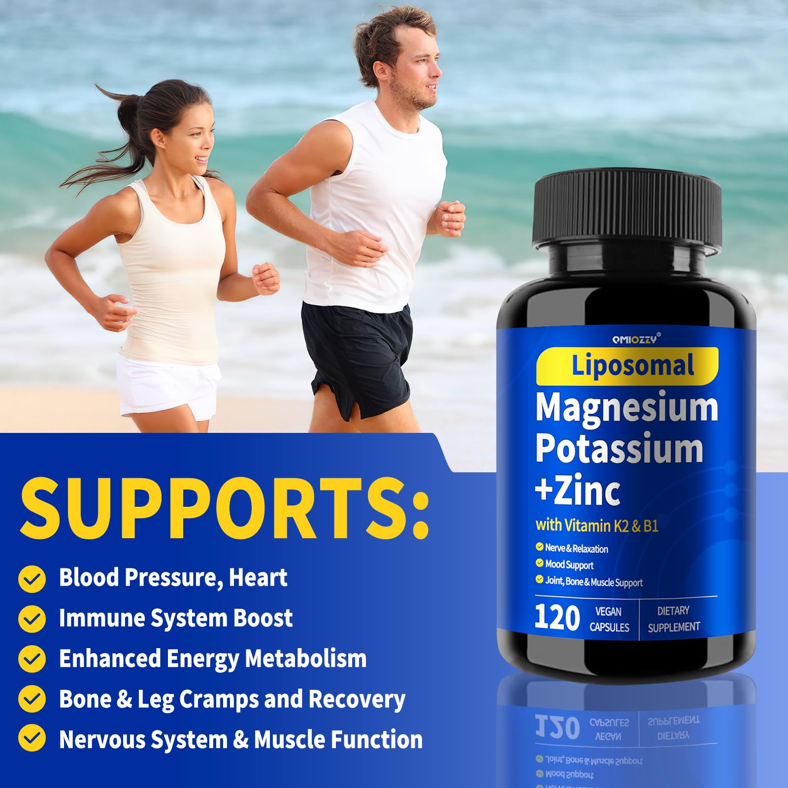 Capsules arranged next to a bottle of the liposomal supplement