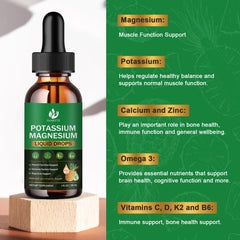 Nutrition facts panel for the two-pack potassium magnesium supplement