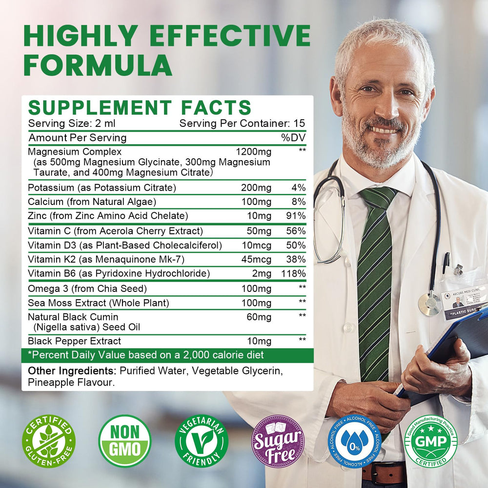 Back label showing ingredients and directions for two-pack supplement