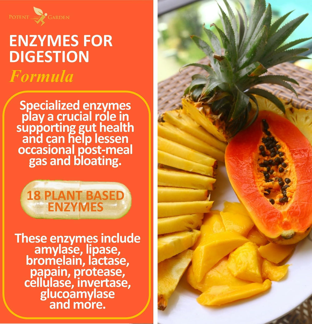 Close-up of Potent Garden Digestive Enzymes capsules