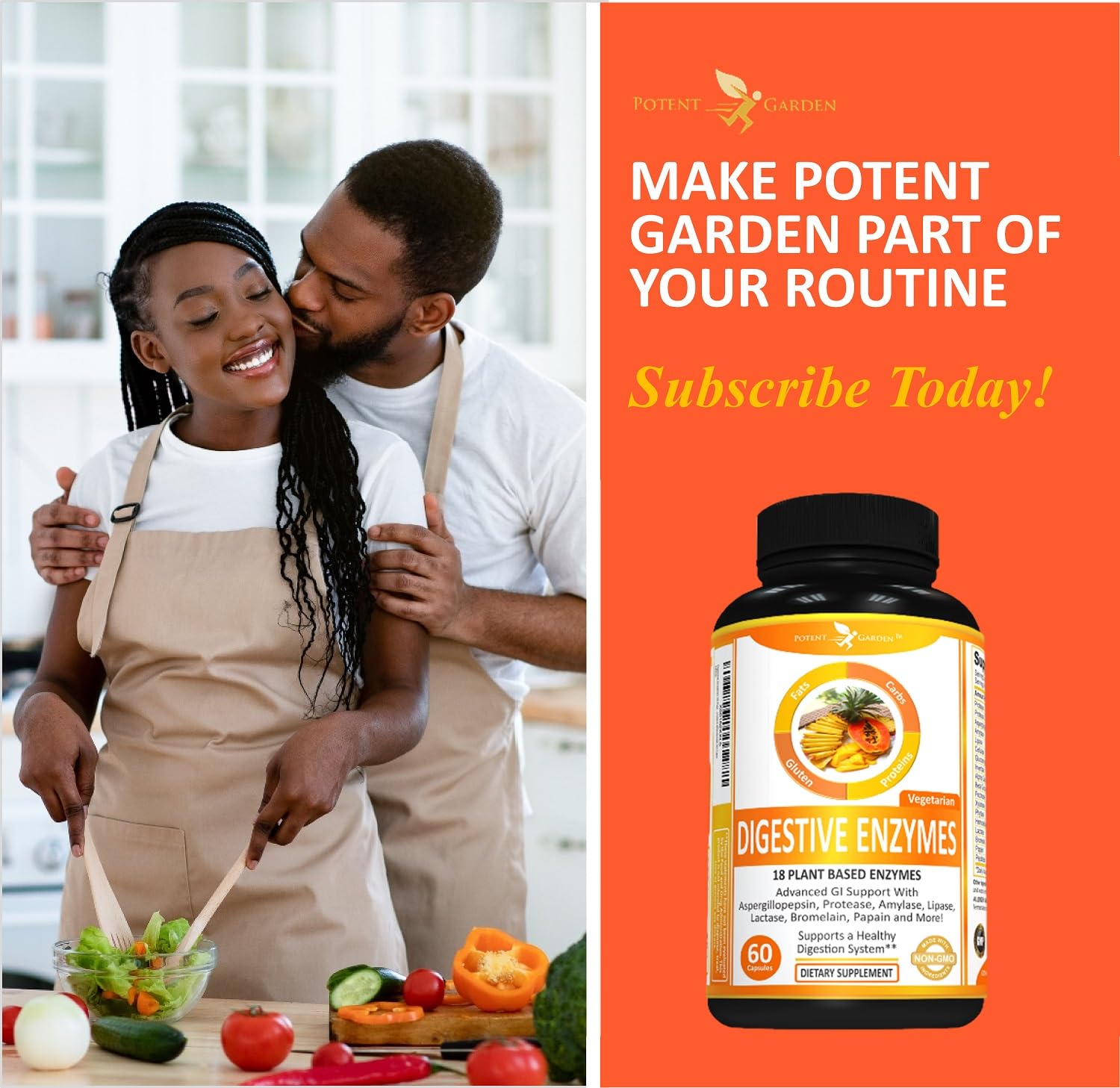 Graphic illustrating enzymes breaking down proteins and fats