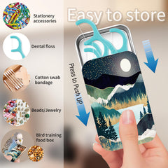 Compact size of POTYHDC dental floss case measuring 3.15 x 1.95 x 0.6 inches