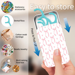Open POTYHDC floss case showing sliding lid