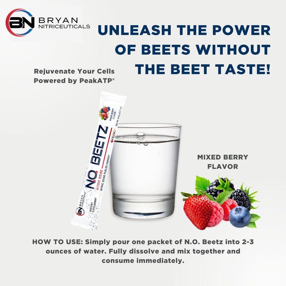 Pouring N.O. Beetz powder into a glass of water for hydration and energy