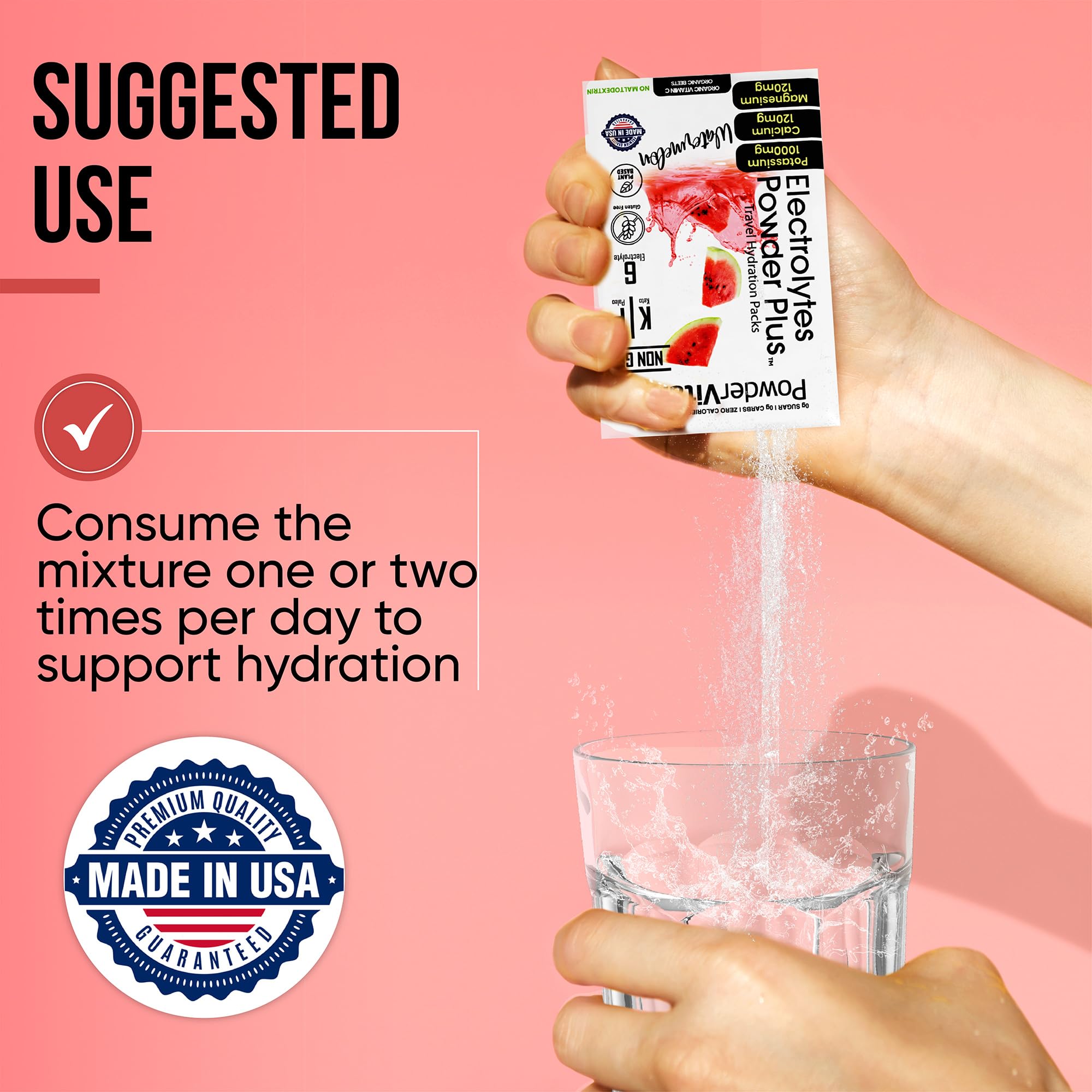 PowderVitamin electrolytes organic beets ingredient feature indicating natural mineral sources.