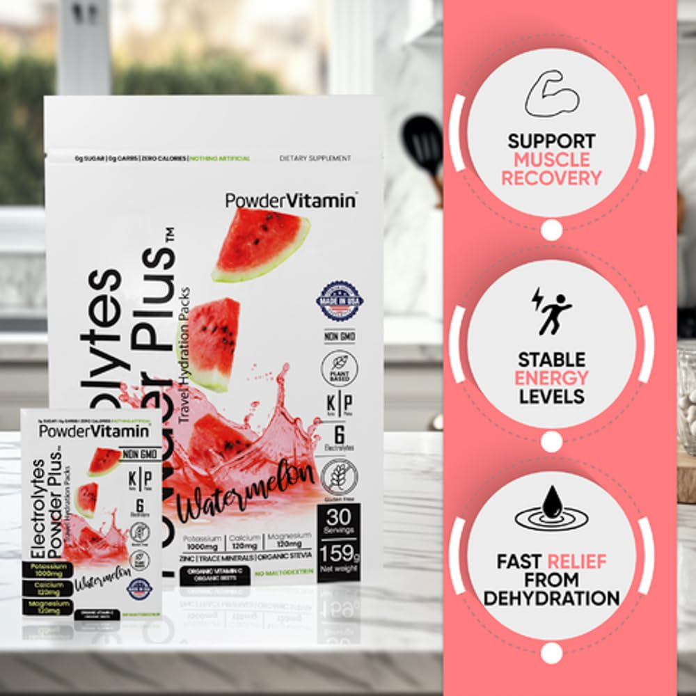 PowderVitamin electrolytes organic vitamin C and zinc label emphasizing immune-support minerals.
