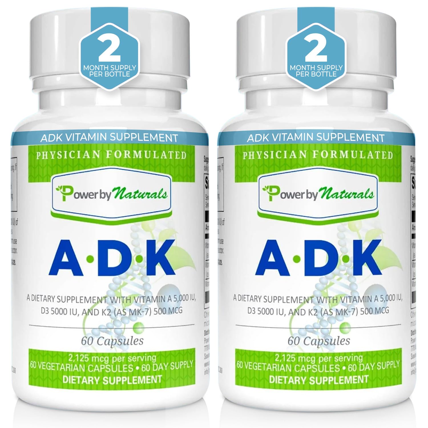 Power By Naturals ADK Vitamin Supplement bottle front