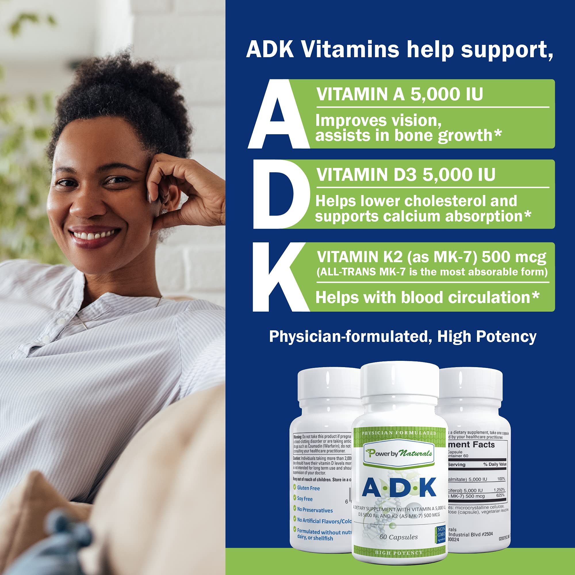 ADK supplement facts panel