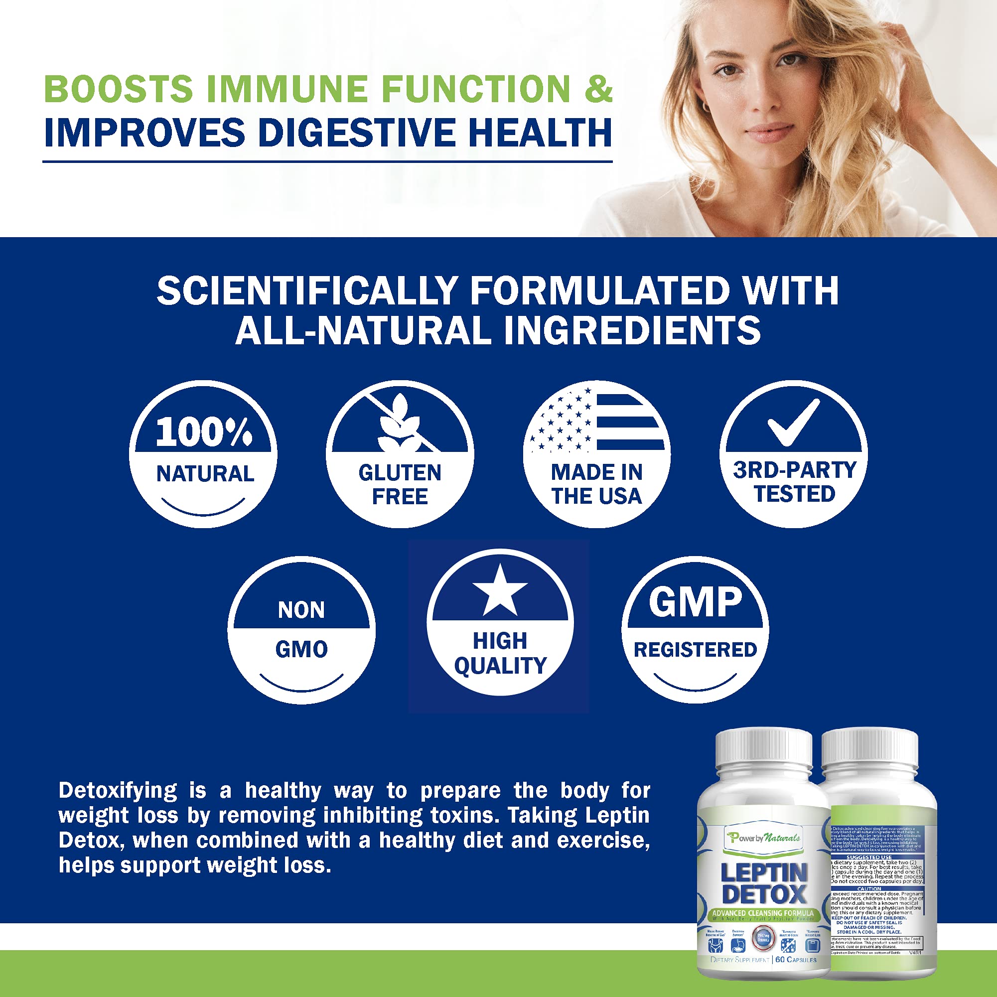 Natural digestive support ingredients: psyllium and acai berry