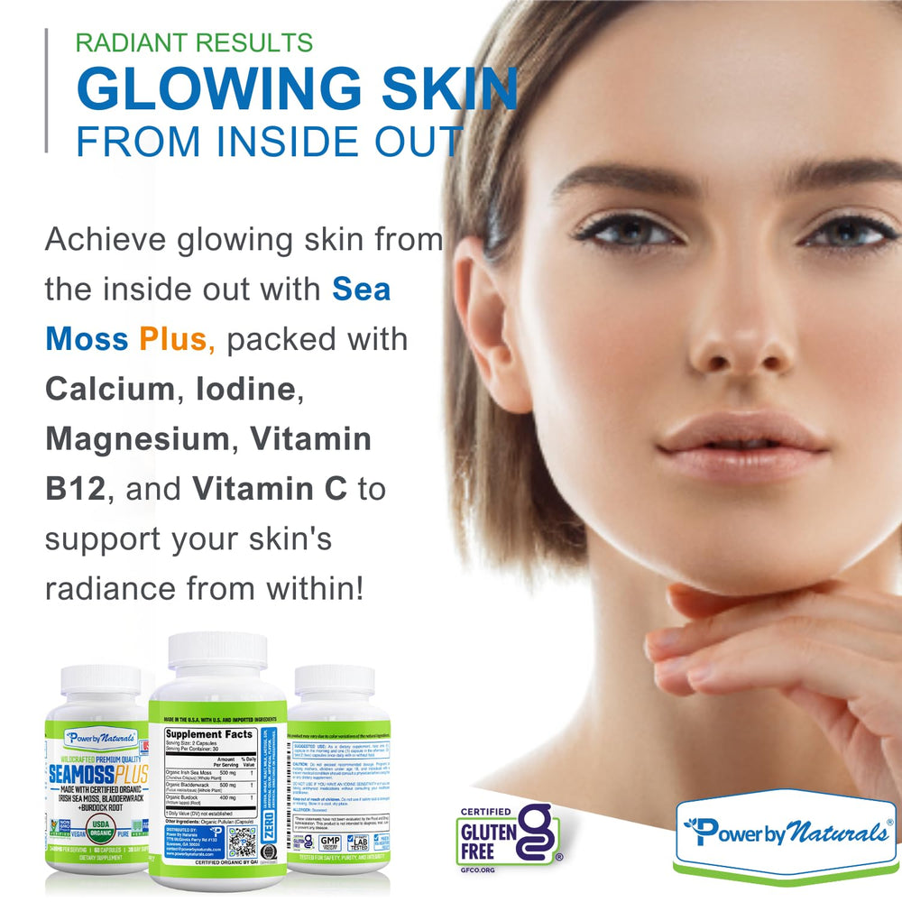 Vegan and gluten-free Sea Moss Plus packaging