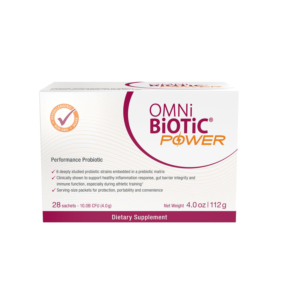 Close-up of Omni-Biotic Power probiotic powder dissolving in water