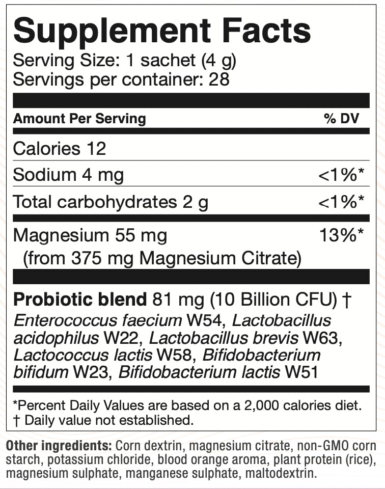 Label highlighting vegan and non-GMO attributes with magnesium citrate