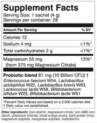 Label highlighting vegan and non-GMO attributes with magnesium citrate