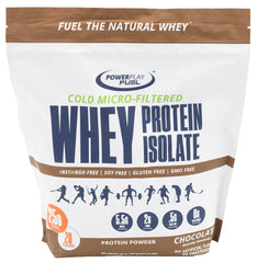 POWER PLAY FUEL chocolate whey isolate canister offers fast-absorbing protein for post-workout recovery.