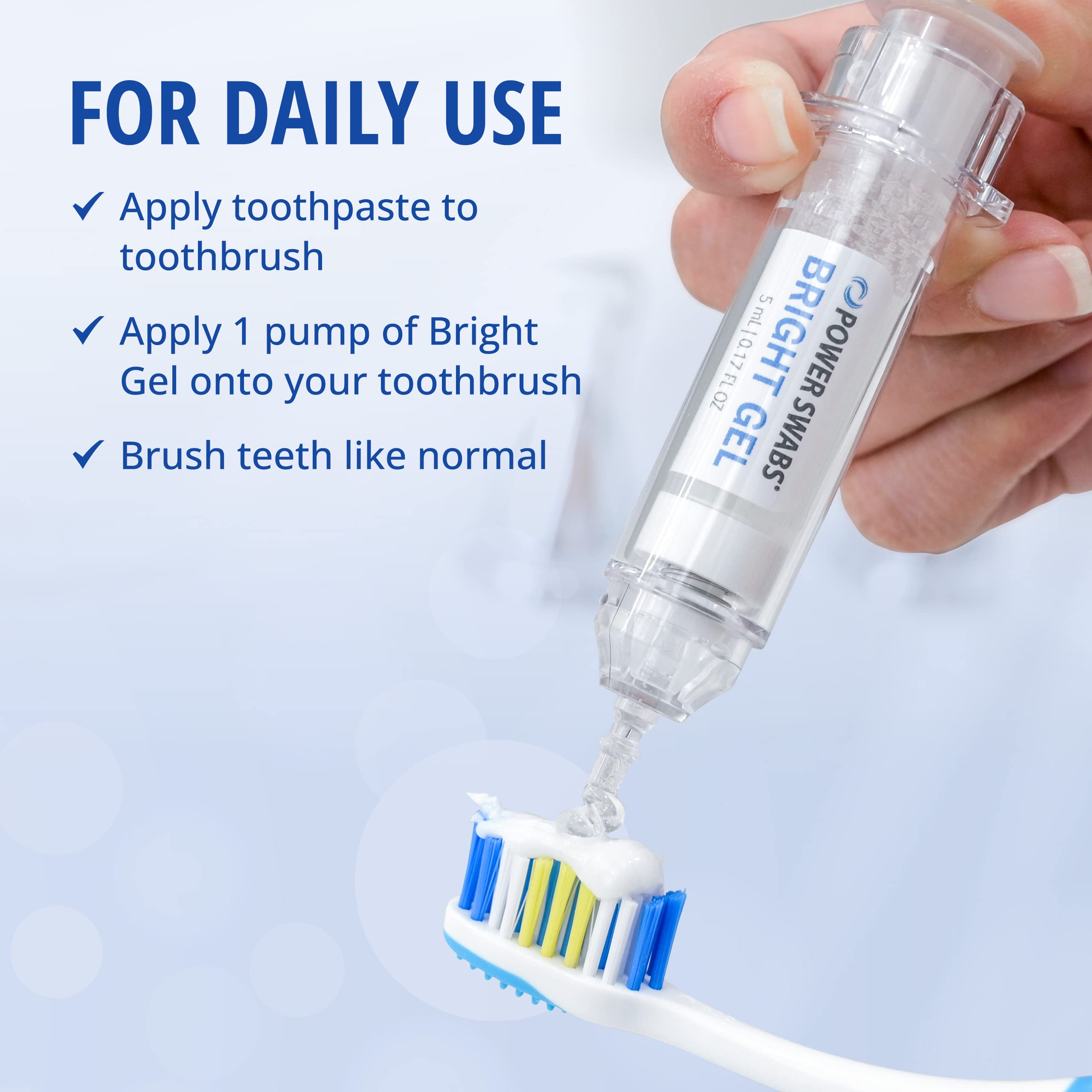 Compact travel-size whitening gel ideal for travel