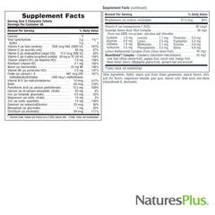 Nutrition label for Power Teen for Him
