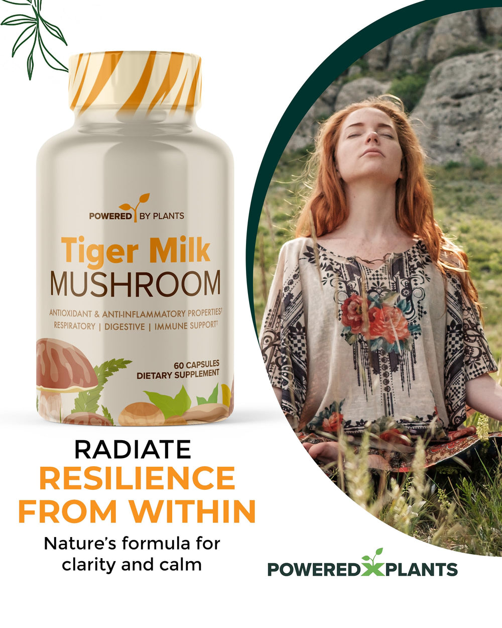 POWERED X PLANTS Tiger Milk Mushroom bottle product shot