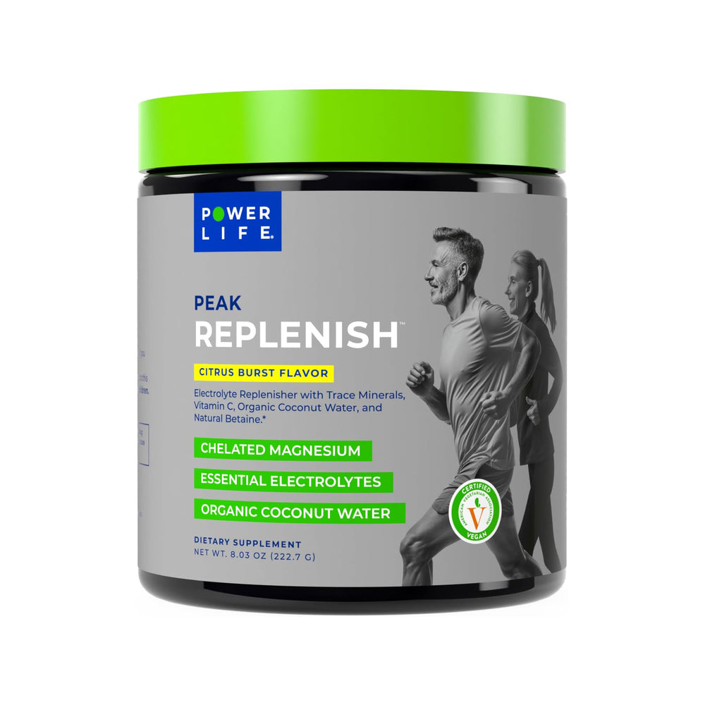 POWERLIFE Peak Replenish magnesium electrolyte powder canister