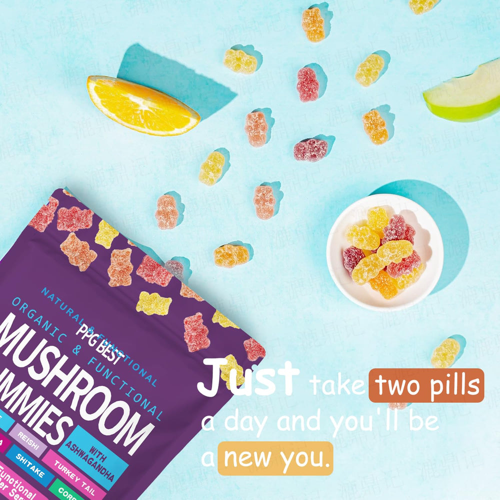 Immune support mushroom gummies with Ashwagandha