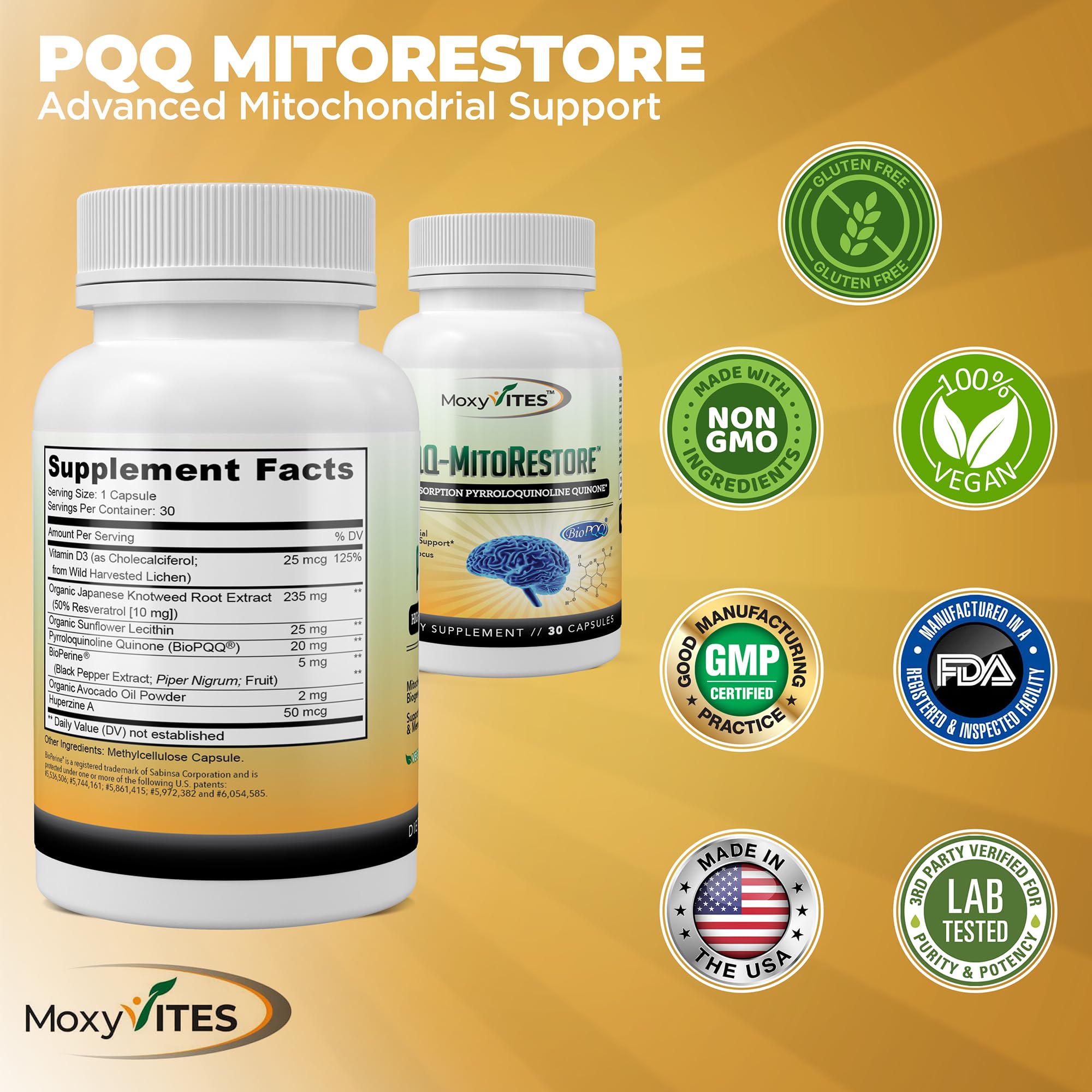 30 vegan capsules of PQQ MITORESTORE