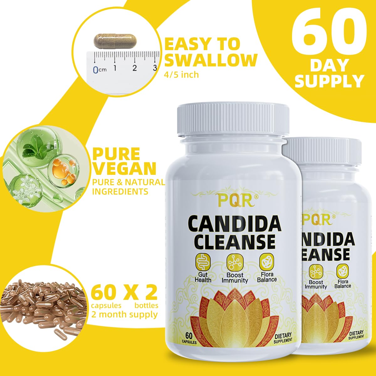 PQR Candida Cleanse black walnut focus underlines botanical blend for balance