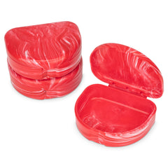Practicon Marble Red Retainer Case – front view