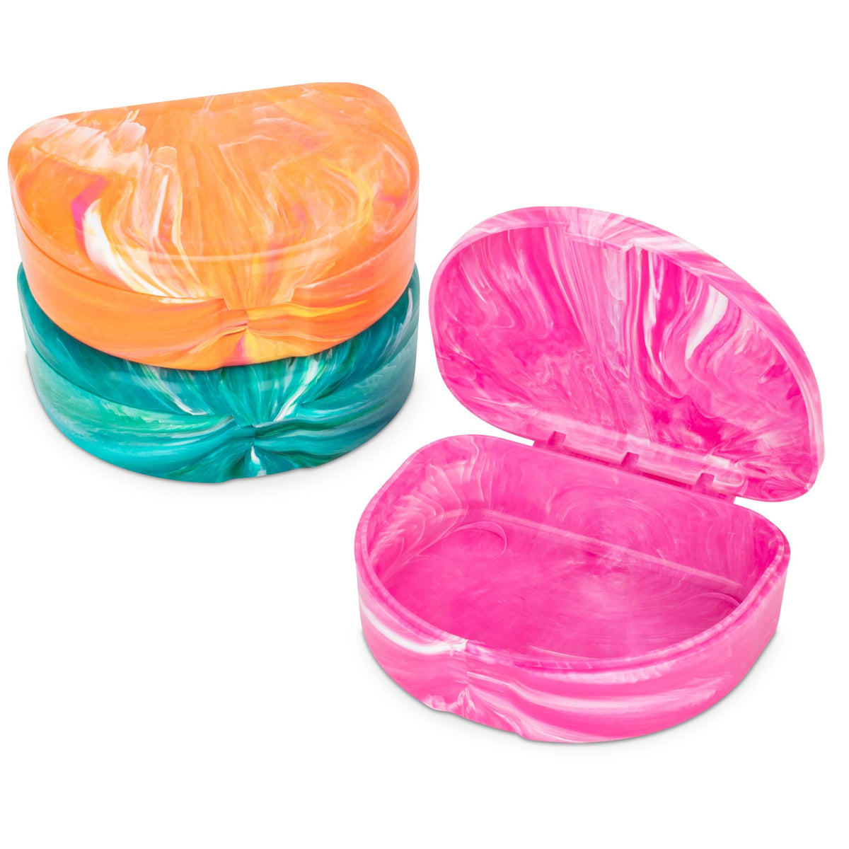 Practicon Marble Retainer Case orange pink color