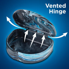 Vented hinge design on the case lid
