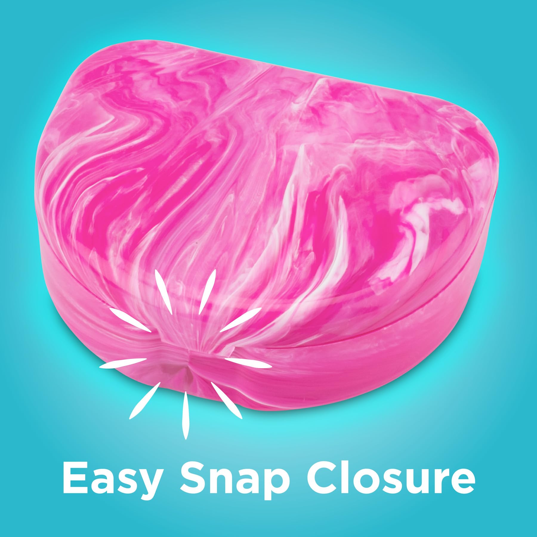 Three-pack packaging of Practicon Marble Retainer Cases in pink