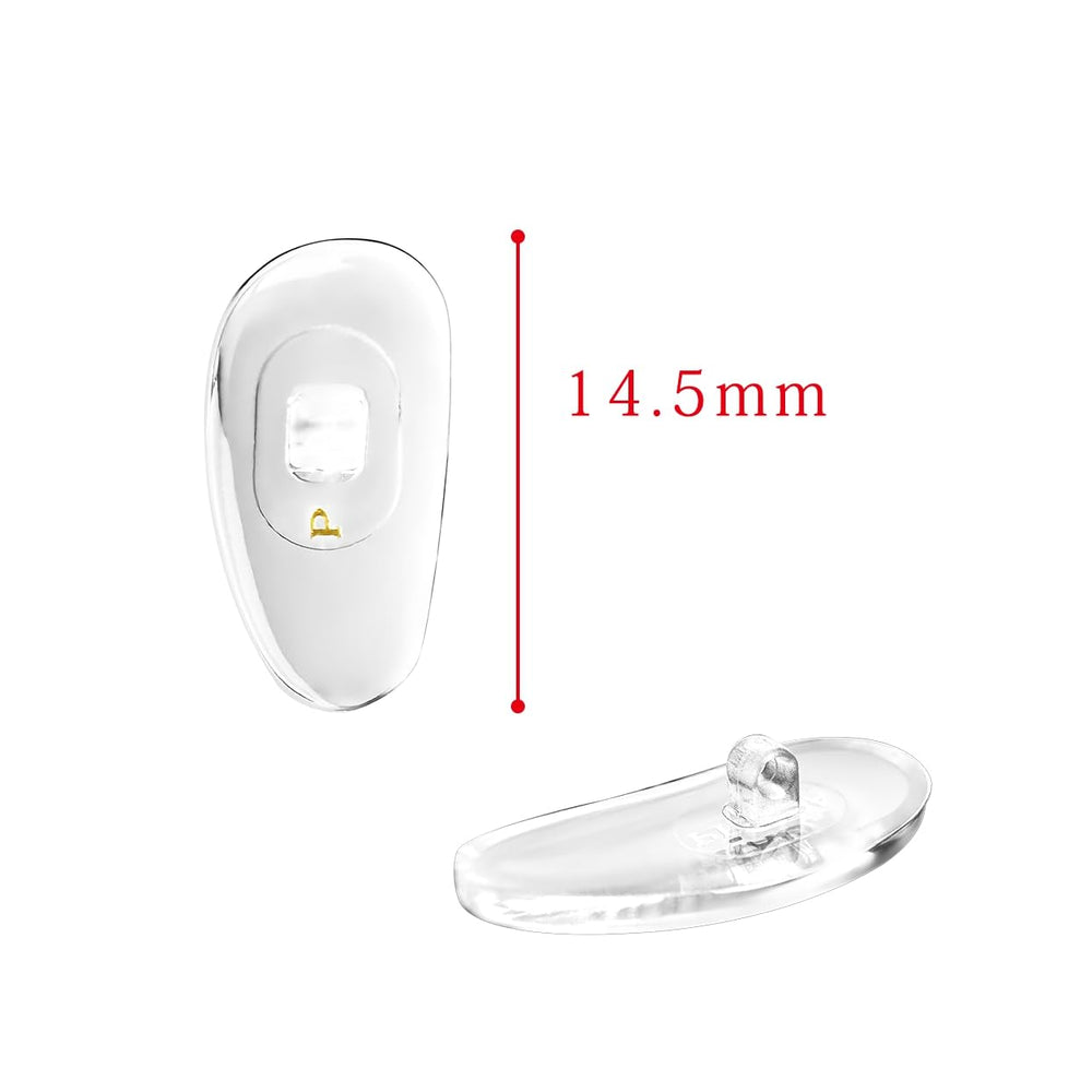 Close-up of 14.5mm screw-in nose pad set with screws