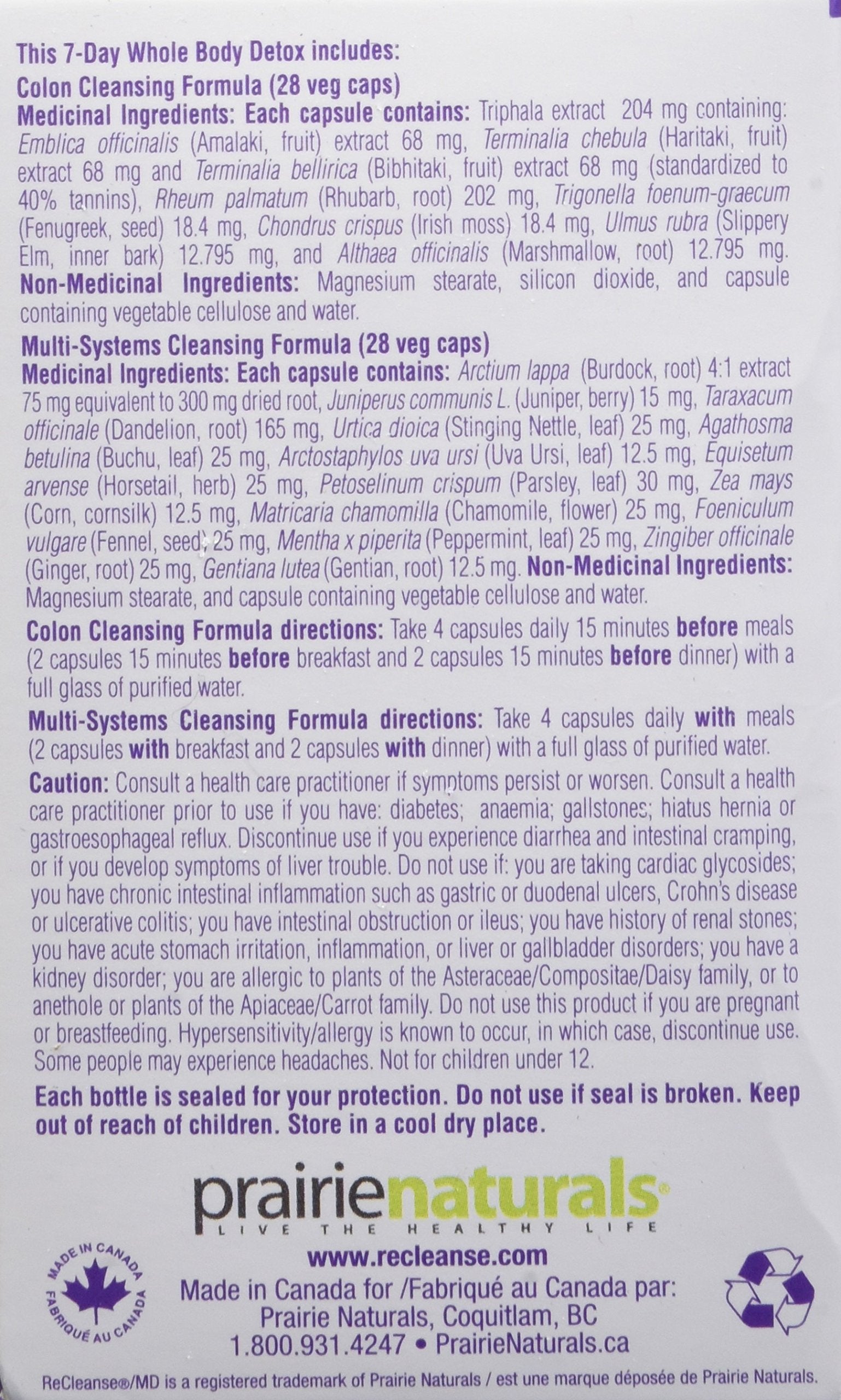 Prairie Naturals ReCleanse kit packaging