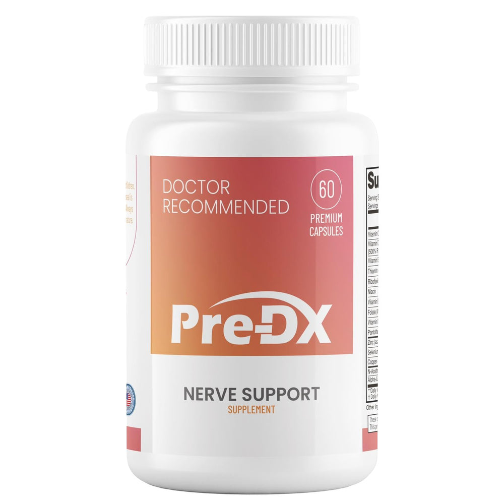 Pre-DX Nerve Support Supplement bottle and capsules