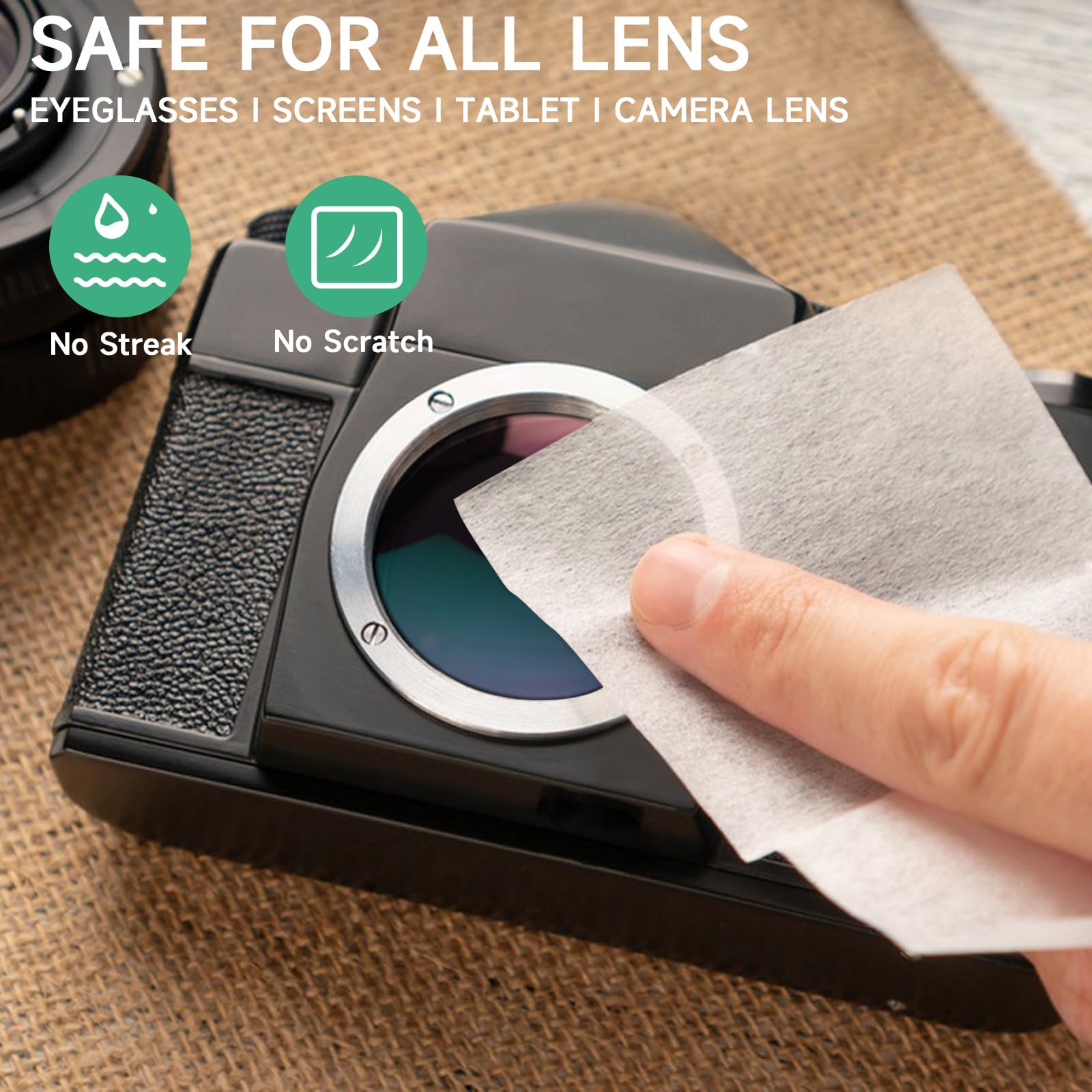 Pre-moistened wipes for eyeglasses