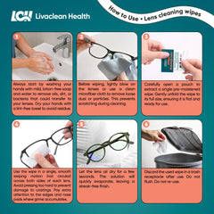 Close-up of pre-moistened eyeglass wipes