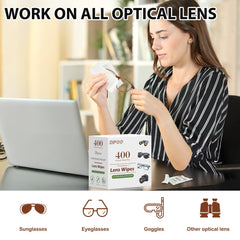 Packaging for pre-moistened, ammonia-free lens wipes