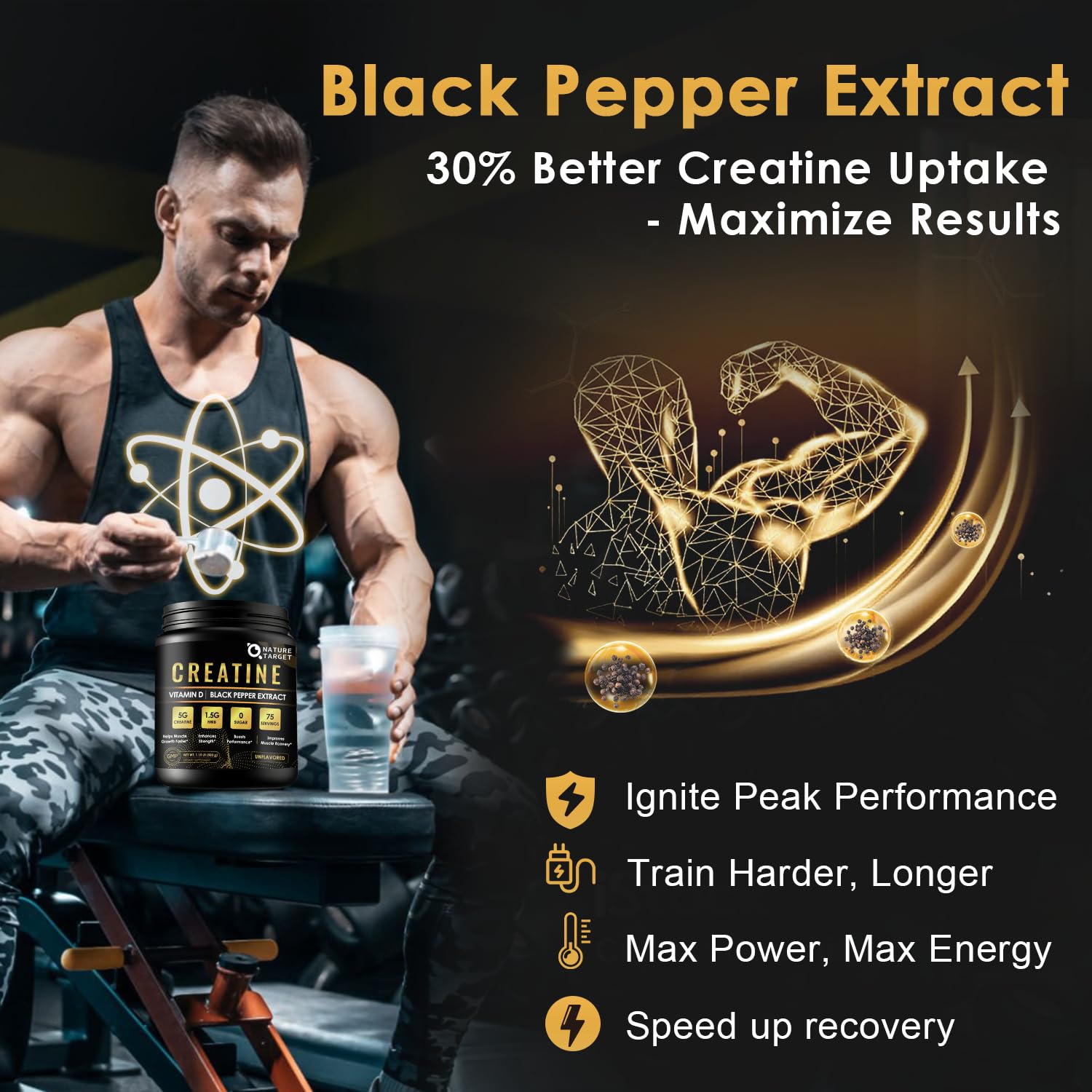 Athlete using creatine supplement before or after workout