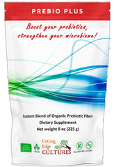 Hero image of Prebio Plus organic prebiotic fiber powder in an 8 oz resealable pouch