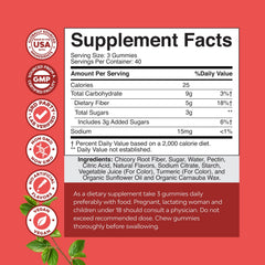 Close-up of prebiotic fiber gummies for adults