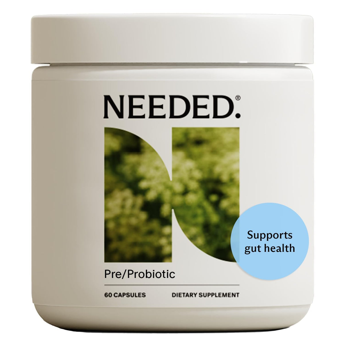 Capsule bottle of prebiotic and probiotic supplement for prenatal and postnatal use