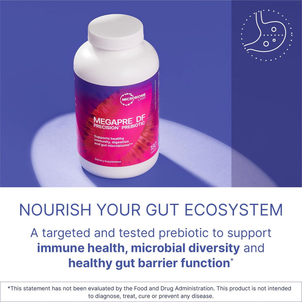 Graphic illustrating gut health benefits of precision prebiotic digestion support