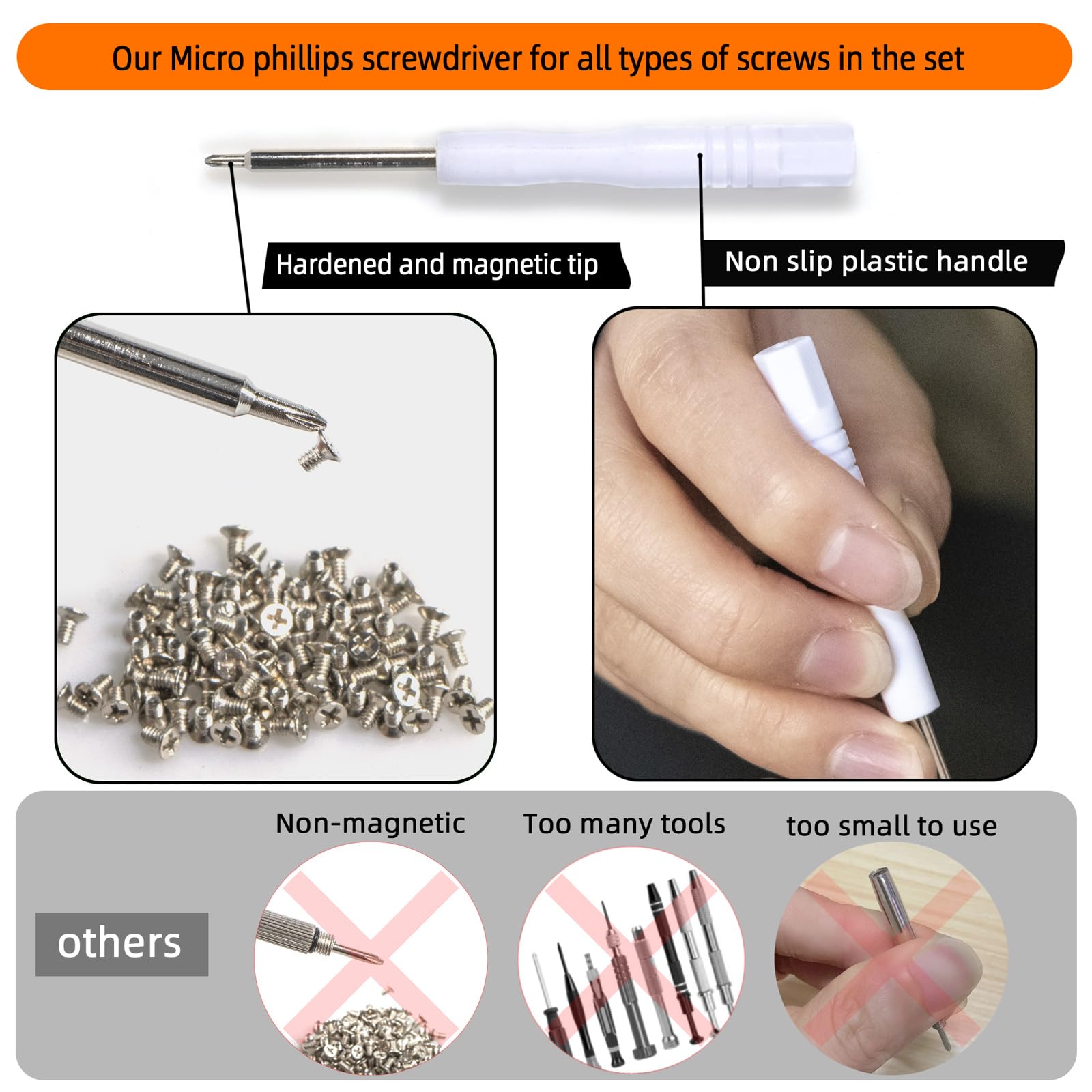 Precision tweezers for micro screws