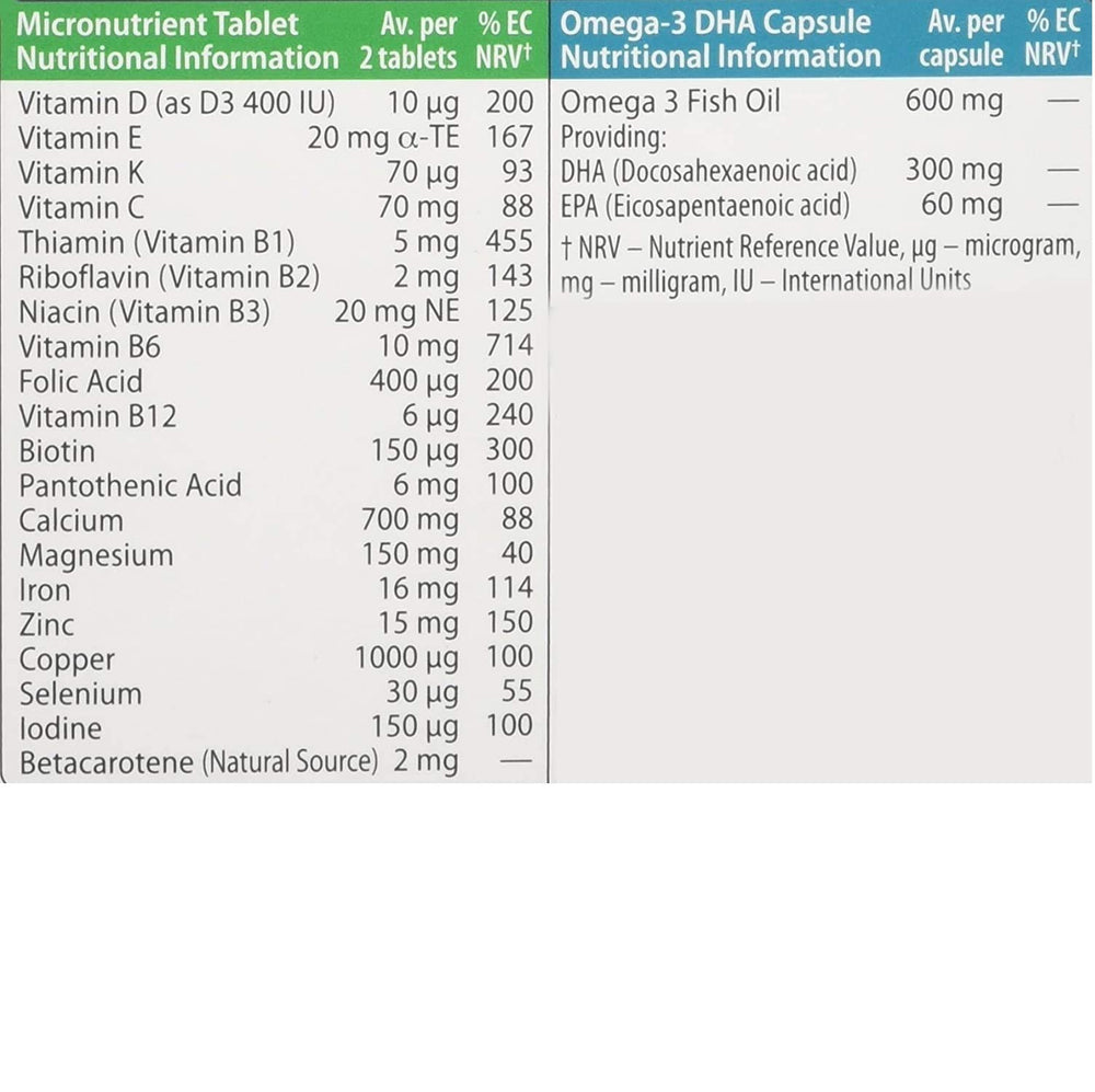 DHA and vitamins highlight on Pregnacare Breast-Feeding 84 Tablets