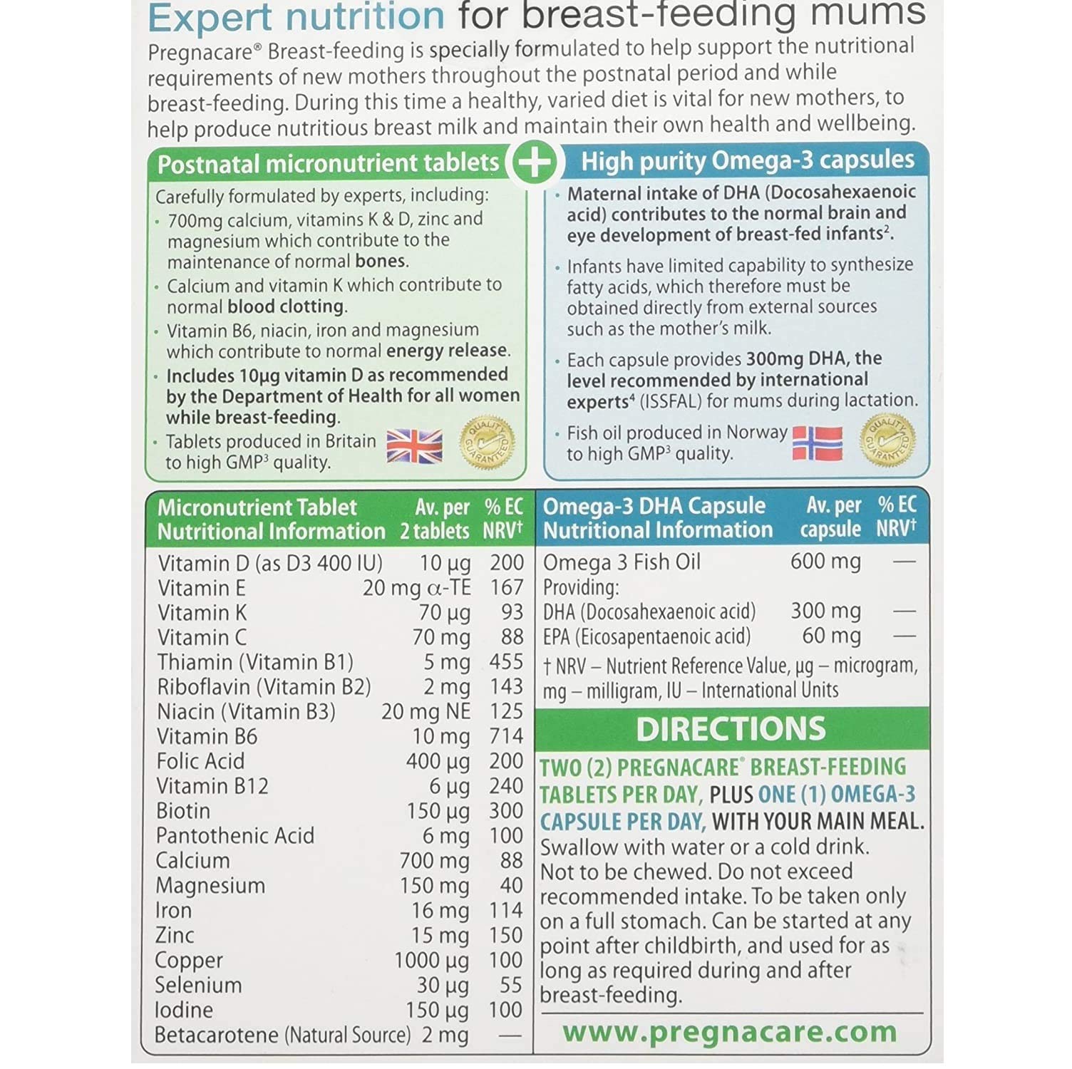 Close-up of Pregnacare Breast-Feeding 84 Tablets in case4