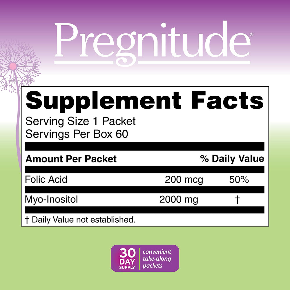 Pregnitude powder texture close-up, fine unflavored blend for easy mixing