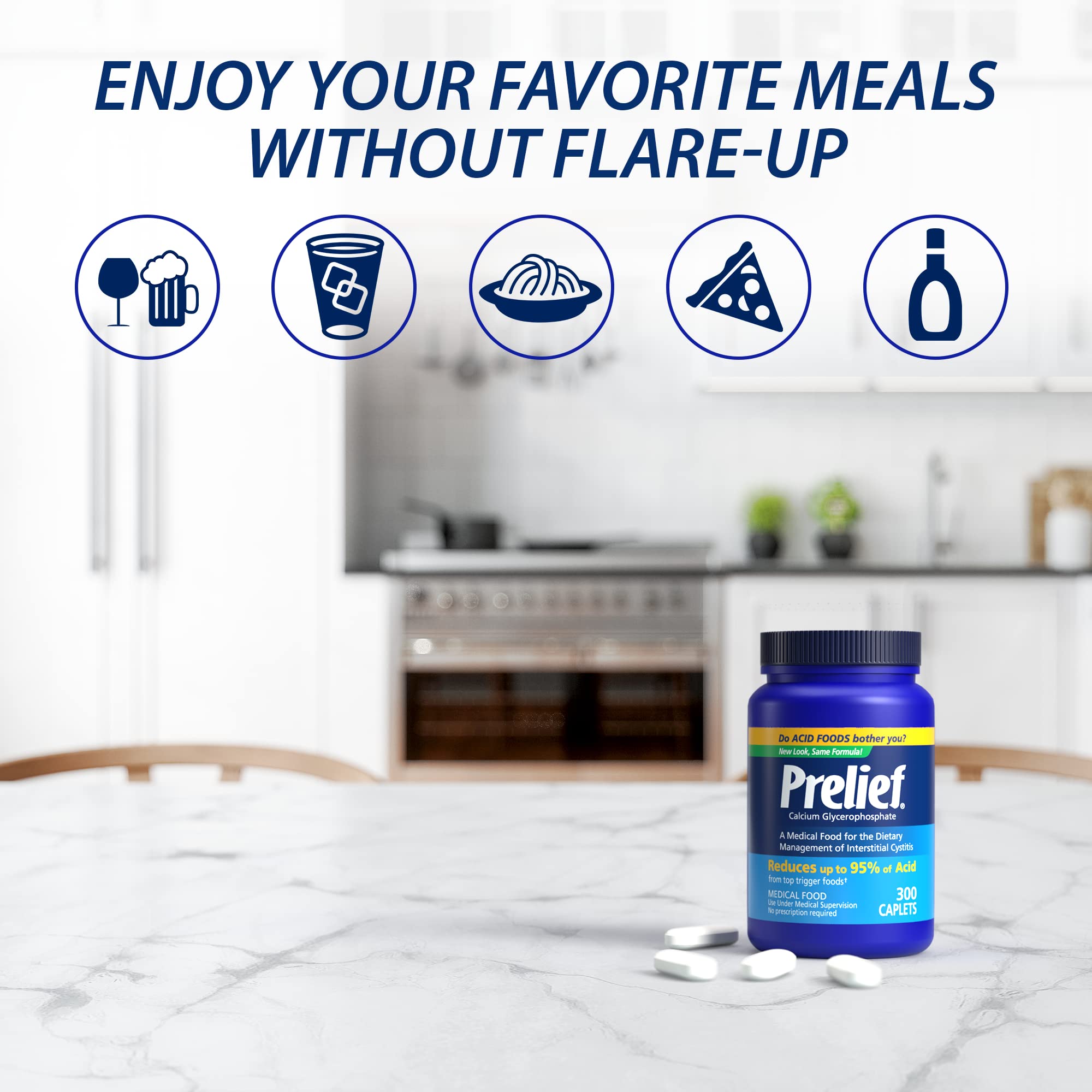 Prelief dietary supplement with kosher label supports acid management during meals