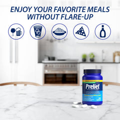Prelief dietary supplement with kosher label supports acid management during meals