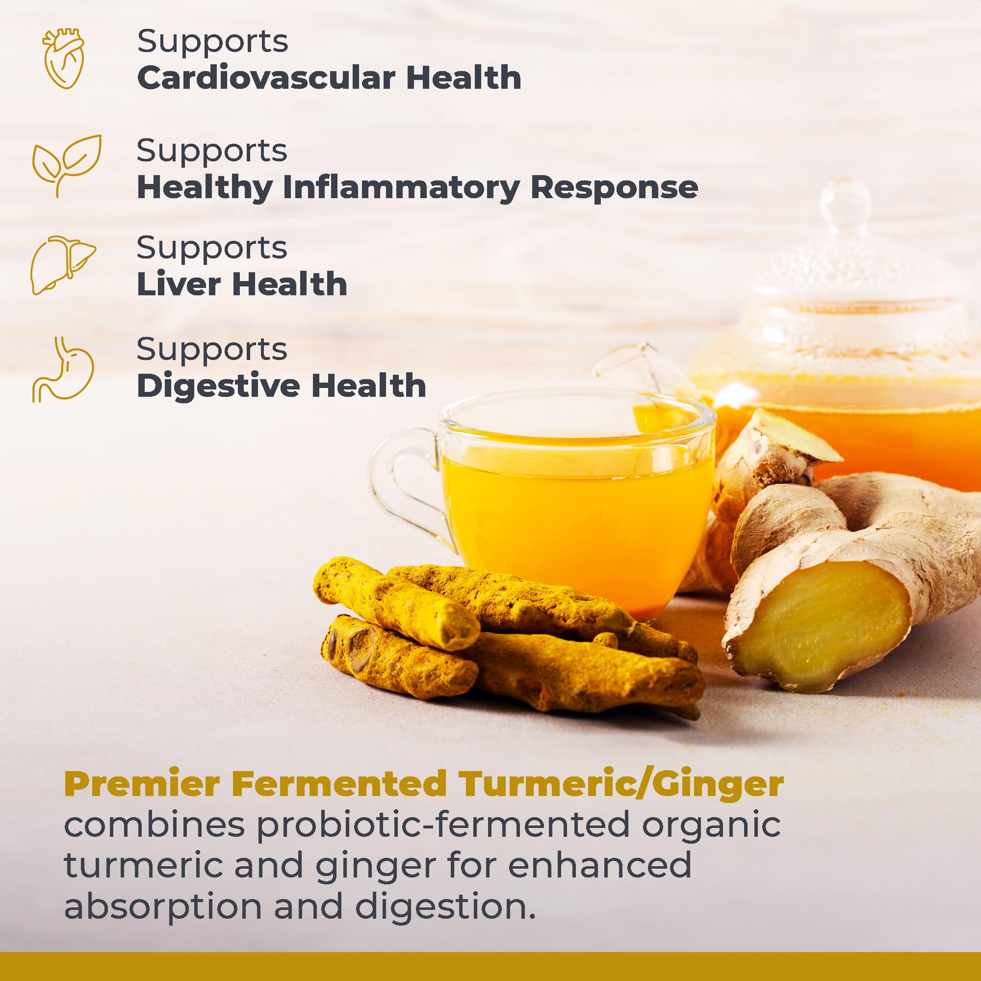 Nutrition label on Premier Fermented Turmeric/Ginger Powder